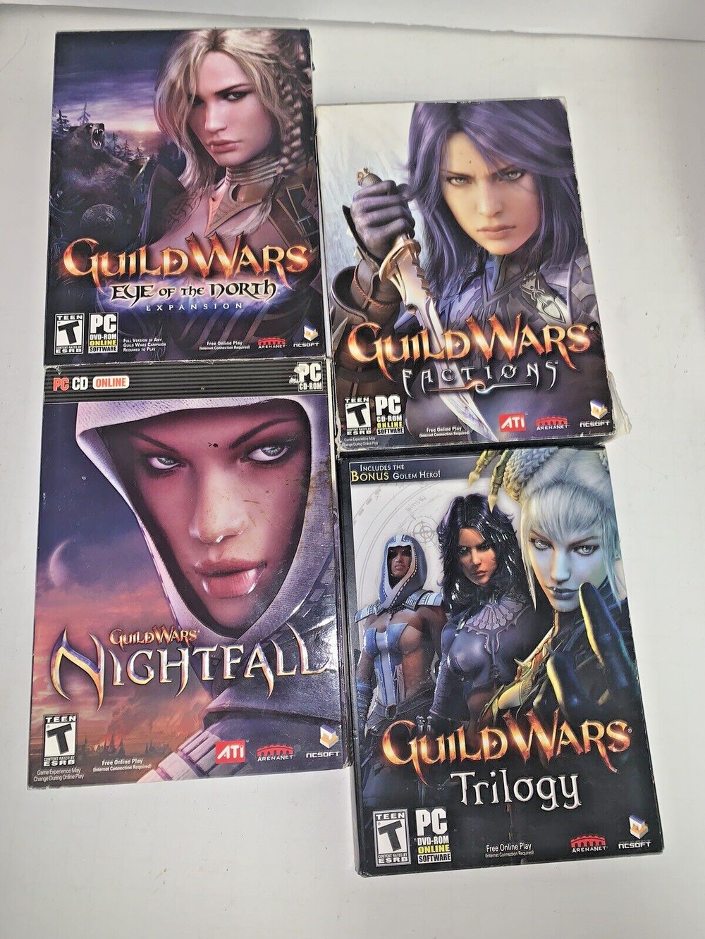 4 Guild Wars: Nightfall Trilogy Factions Eye of the North Expansion Games PC